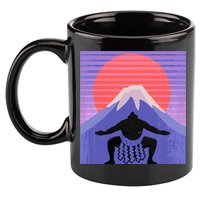 Japanese Sumo Wrestler In Mawashi Japan Mt. Fuji Aesthetic 11oz C Handle Ceramic Mug