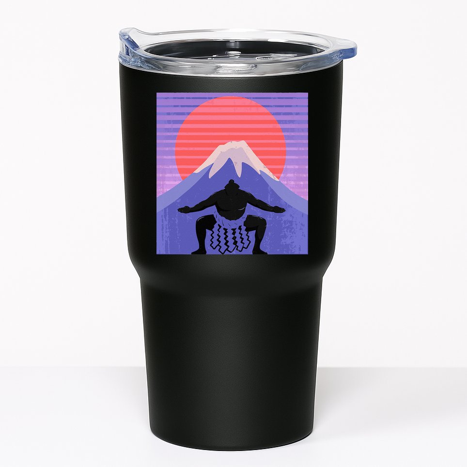 Japanese Sumo Wrestler In Mawashi Japan Mt. Fuji Aesthetic Tumbler