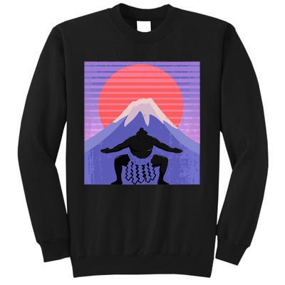 Japanese Sumo Wrestler In Mawashi Japan Mt. Fuji Aesthetic Tall Sweatshirt