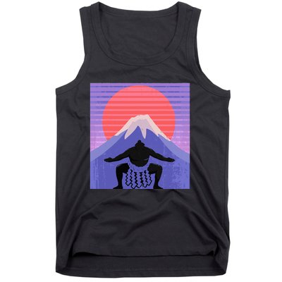 Japanese Sumo Wrestler In Mawashi Japan Mt. Fuji Aesthetic Tank Top