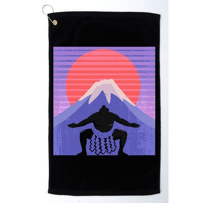Japanese Sumo Wrestler In Mawashi Japan Mt. Fuji Aesthetic Golf Towel
