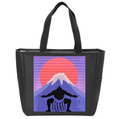 Japanese Sumo Wrestler In Mawashi Japan Mt. Fuji Aesthetic Zip Tote Bag