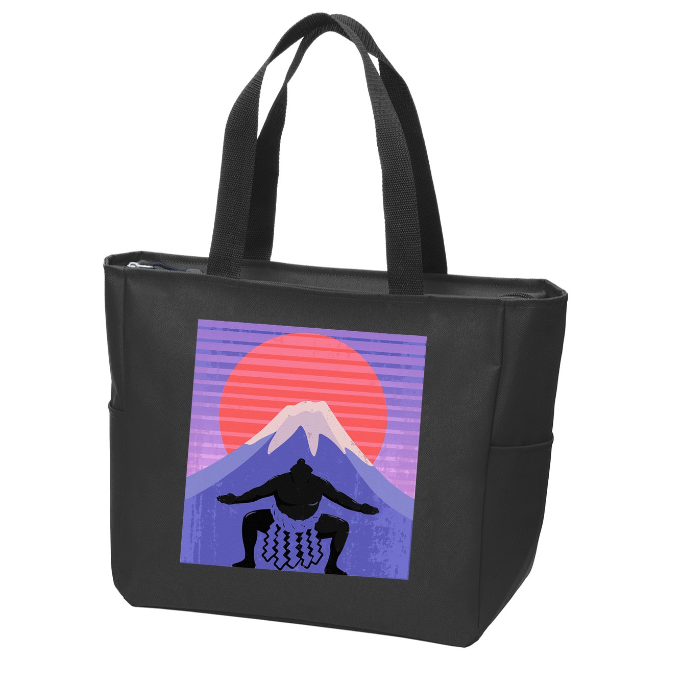 Japanese Sumo Wrestler In Mawashi Japan Mt. Fuji Aesthetic Zip Tote Bag