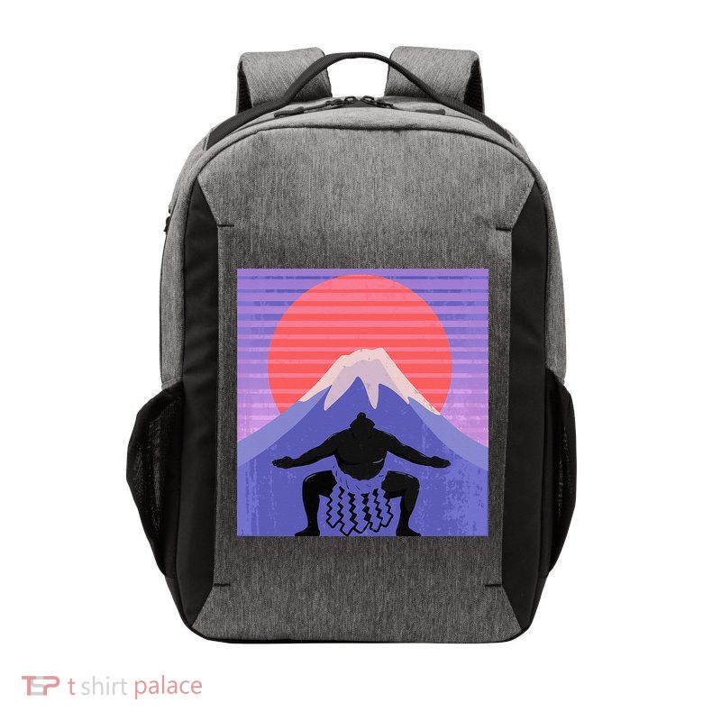 Japanese Sumo Wrestler In Mawashi Japan Mt. Fuji Aesthetic Vector Backpack