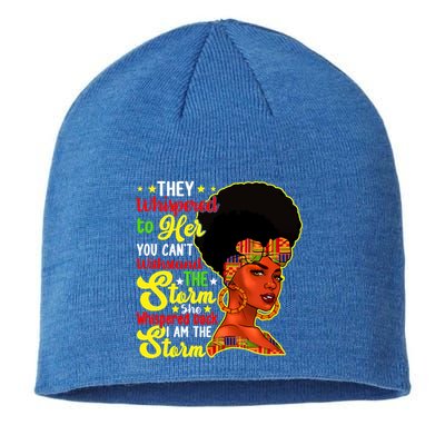 Juneteenth She Whispered Back I Am The Storm Black History Gift Sustainable Beanie