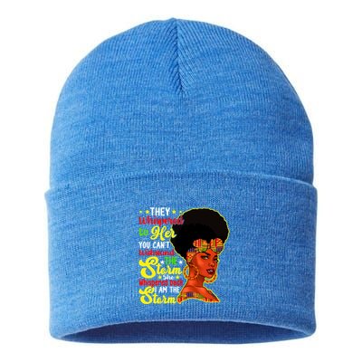 Juneteenth She Whispered Back I Am The Storm Black History Gift Sustainable Knit Beanie