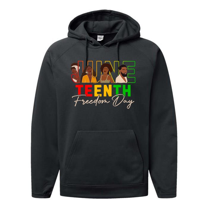 Juneteenth Shirts Women Men Black Power Black Freedom 1865 Performance Fleece Hoodie