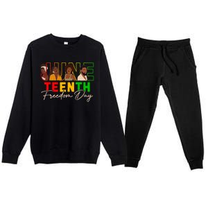 Juneteenth Shirts Women Men Black Power Black Freedom 1865 Premium Crewneck Sweatsuit Set