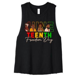 Juneteenth Shirts Women Men Black Power Black Freedom 1865 Women's Racerback Cropped Tank