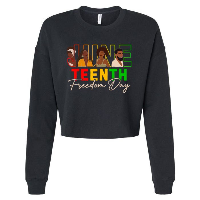 Juneteenth Shirts Women Men Black Power Black Freedom 1865 Cropped Pullover Crew