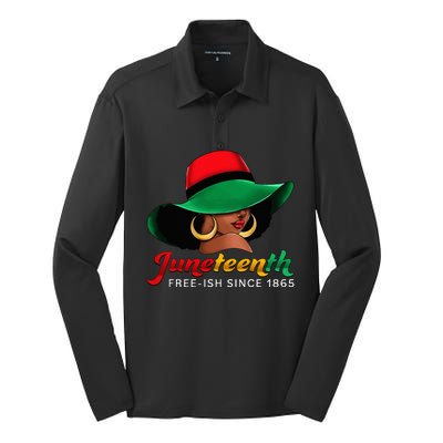 Juneteenth Shirts Women Celebrating Black Freedom Day 1865 Silk Touch Performance Long Sleeve Polo