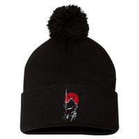 Japanese Samurai Warrior Lover Pom Pom 12in Knit Beanie