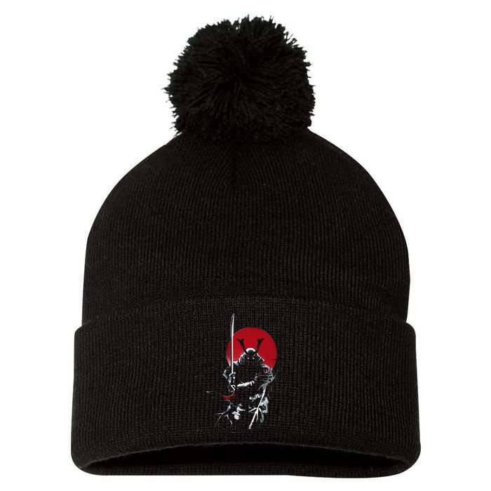 Japanese Samurai Warrior Lover Pom Pom 12in Knit Beanie