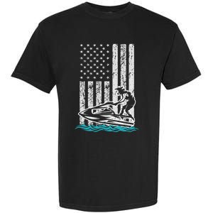 Jet Skiing Water Ski Athletic Usa American Flag Gift Garment-Dyed Heavyweight T-Shirt