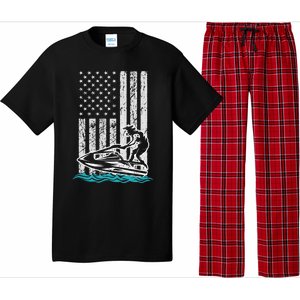 Jet Skiing Water Ski Athletic Usa American Flag Gift Pajama Set