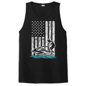 Jet Skiing Water Ski Athletic Usa American Flag Gift PosiCharge Competitor Tank