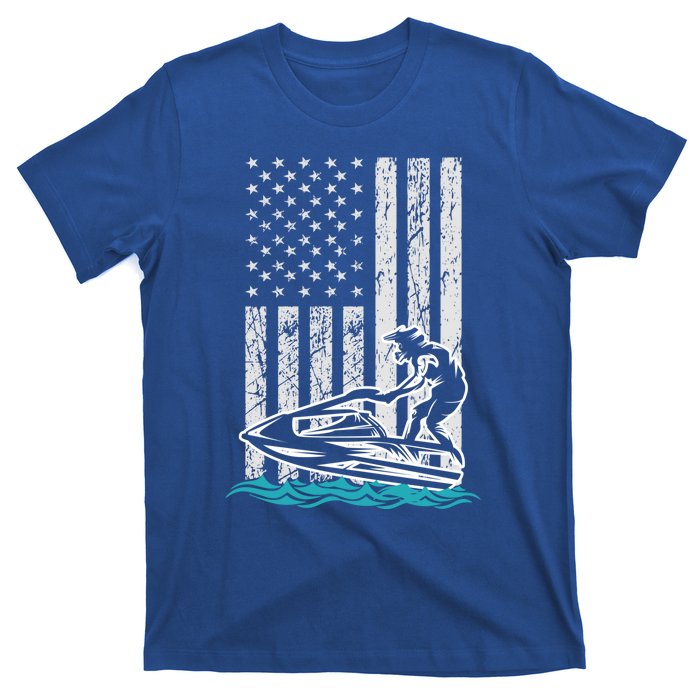 Jet Skiing Water Ski Athletic Usa American Flag Gift T-Shirt