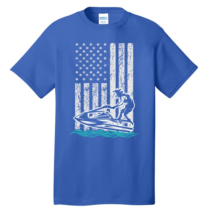 Jet Skiing Water Ski Athletic Usa American Flag Gift Tall T-Shirt