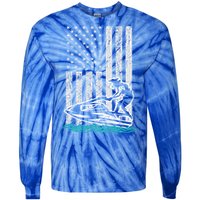 Jet Skiing Water Ski Athletic Usa American Flag Gift Tie-Dye Long Sleeve Shirt