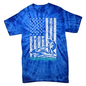 Jet Skiing Water Ski Athletic Usa American Flag Gift Tie-Dye T-Shirt