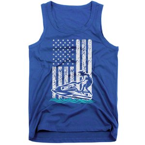 Jet Skiing Water Ski Athletic Usa American Flag Gift Tank Top