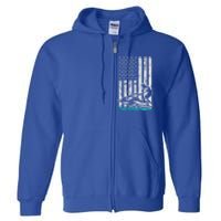 Jet Skiing Water Ski Athletic Usa American Flag Gift Full Zip Hoodie