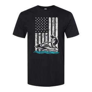 Jet Skiing Water Ski Athletic Usa American Flag Gift Softstyle CVC T-Shirt