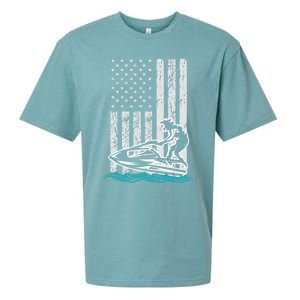 Jet Skiing Water Ski Athletic Usa American Flag Gift Sueded Cloud Jersey T-Shirt