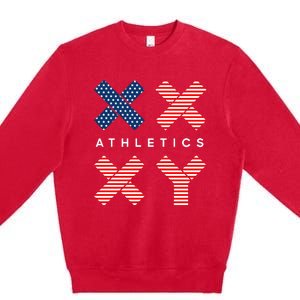 Jennifer Sey Xx Xy Athletics Flag Usa Premium Crewneck Sweatshirt