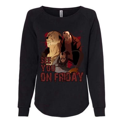 Jason See You On Friday Jason Halloween Horror Womens California Wash Sweatshirt