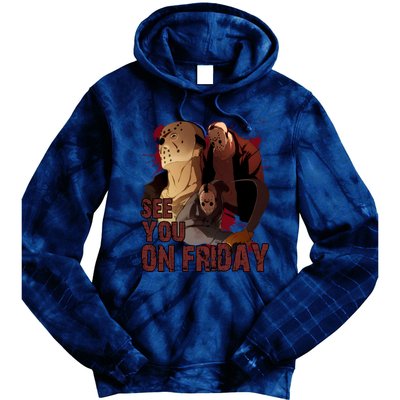 Jason See You On Friday Jason Halloween Horror Tie Dye Hoodie