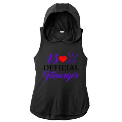 Jrb Turns 13 Ladies PosiCharge Tri-Blend Wicking Draft Hoodie Tank