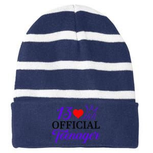 Jrb Turns 13 Striped Beanie with Solid Band