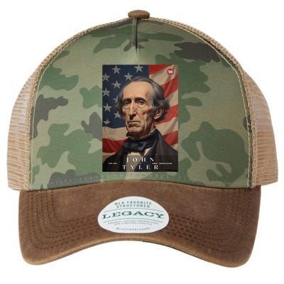John Tyler 10th President Of The United States Portrait Legacy Tie Dye Trucker Hat