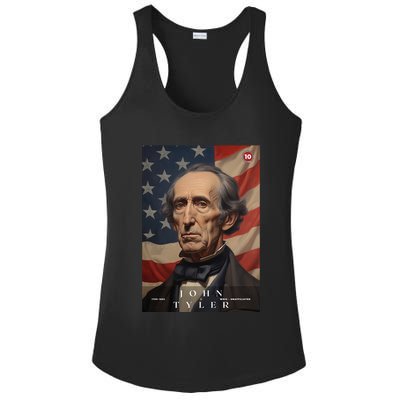 John Tyler 10th President Of The United States Portrait Ladies PosiCharge Competitor Racerback Tank