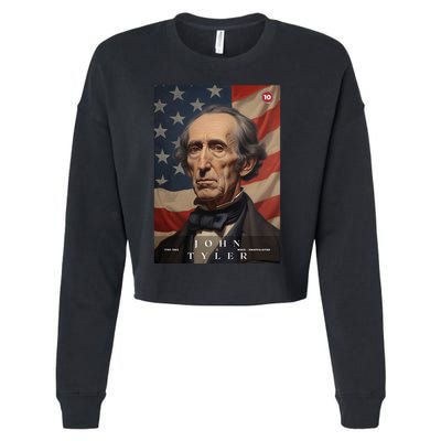 John Tyler 10th President Of The United States Portrait Cropped Pullover Crew