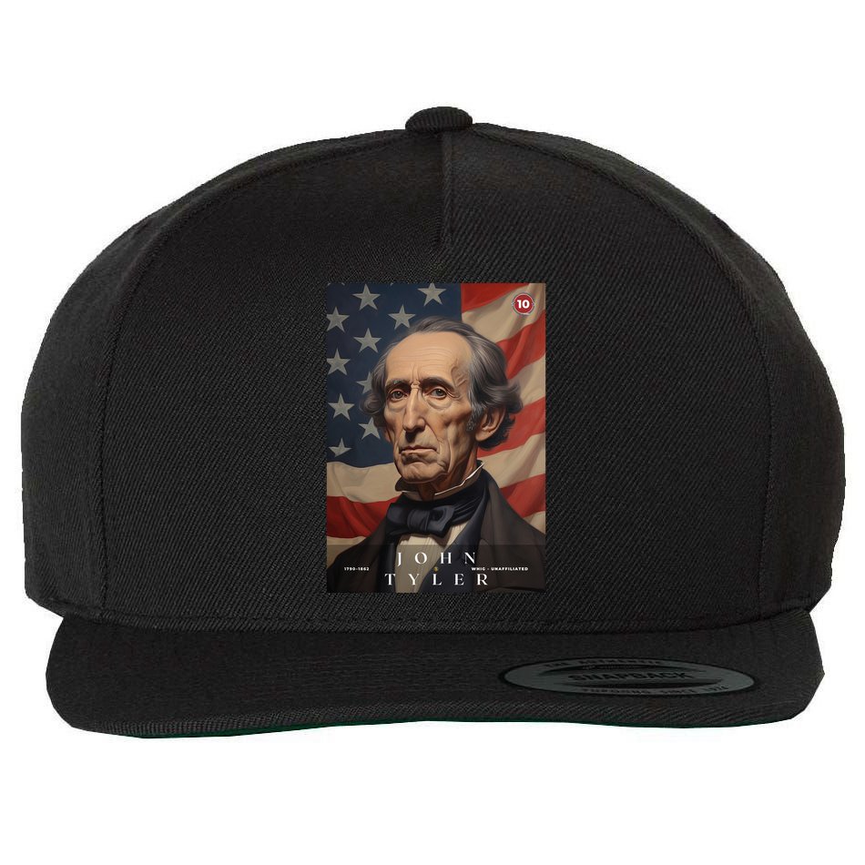 John Tyler 10th President Of The United States Portrait Wool Snapback Cap