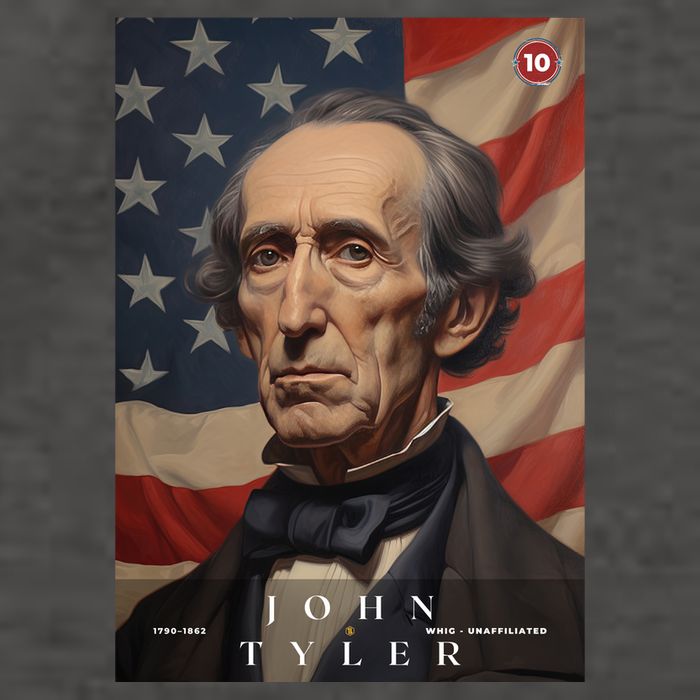 John Tyler 10th President Of The United States Portrait Vector Backpack