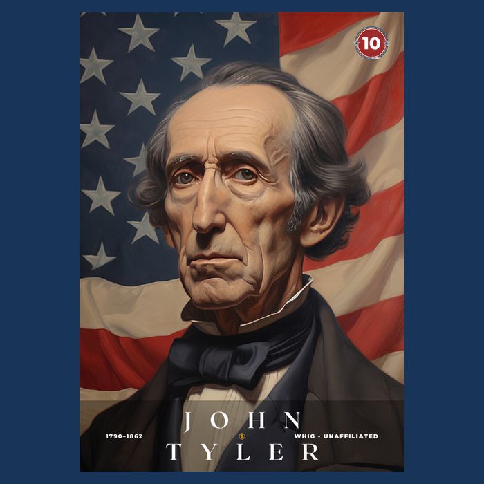 John Tyler 10th President Of The United States Portrait Tall T-Shirt