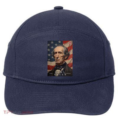 John Tyler 10th President Of The United States Portrait 7-Panel Snapback Hat