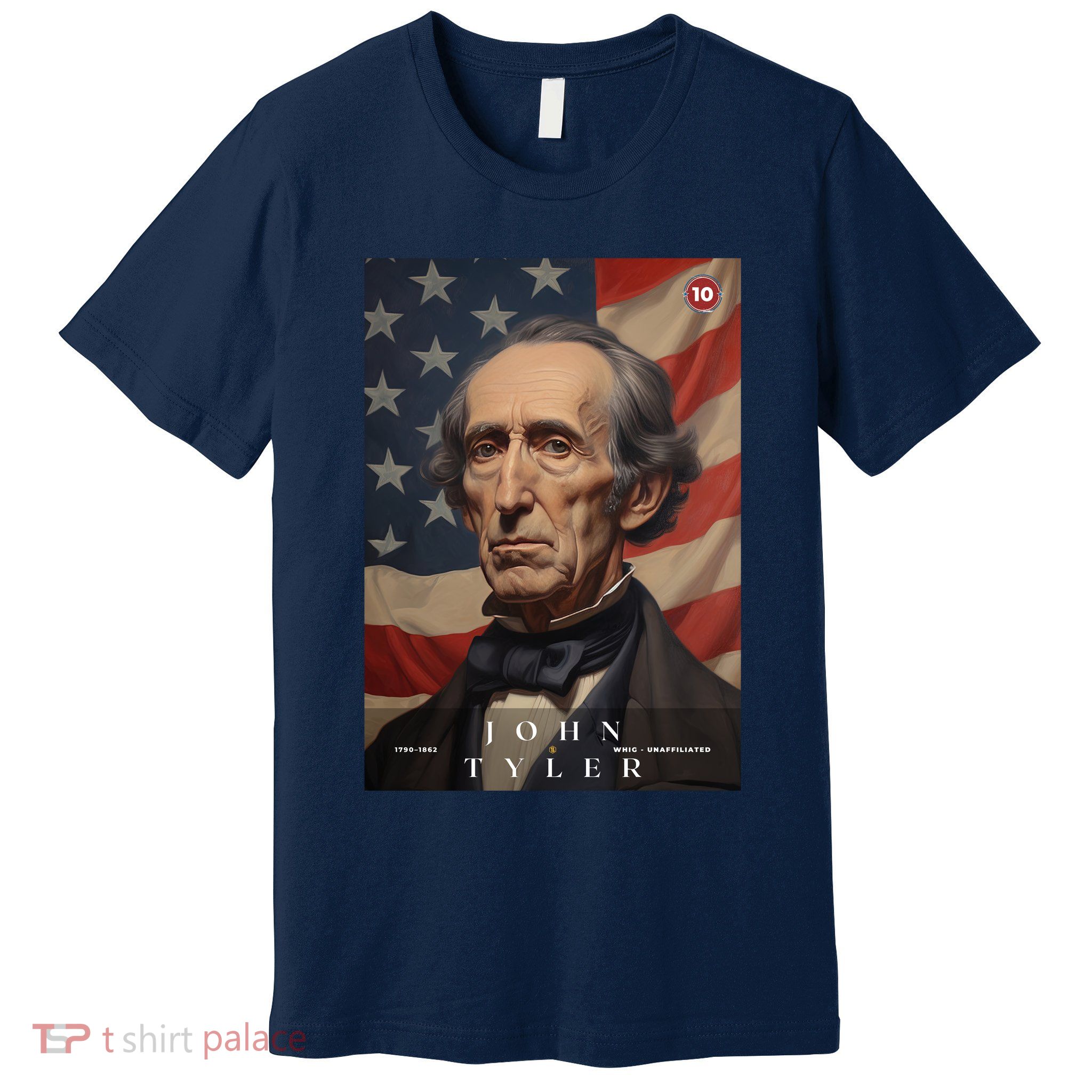 John Tyler 10th President Of The United States Portrait Premium T-Shirt