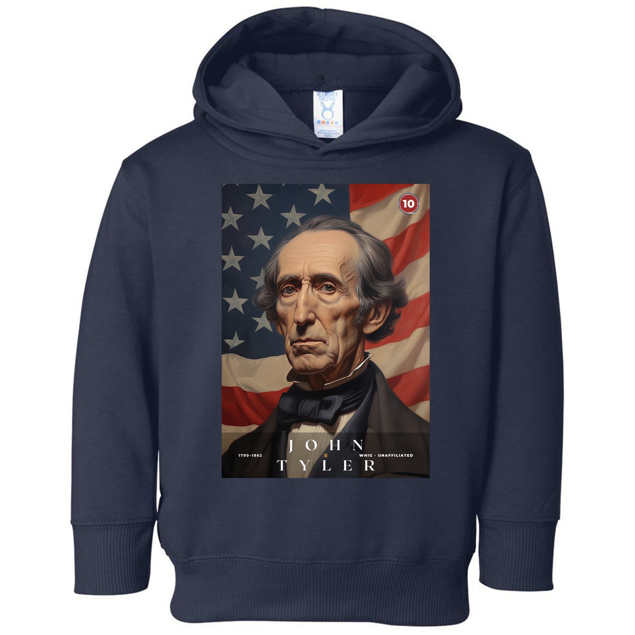 John Tyler 10th President Of The United States Portrait Toddler Hoodie