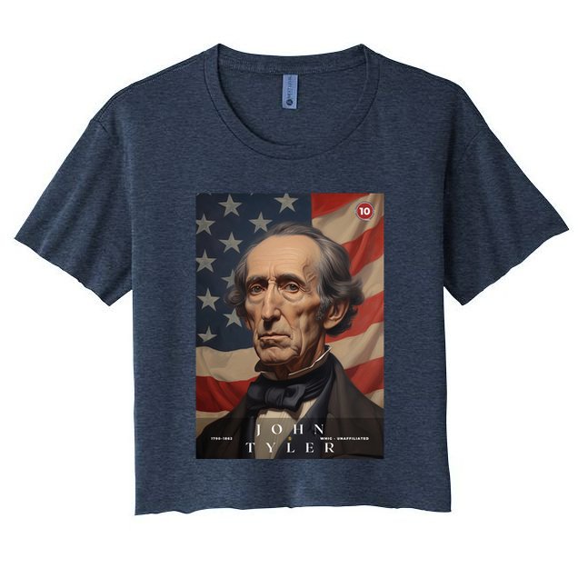 John Tyler 10th President Of The United States Portrait Crop Top