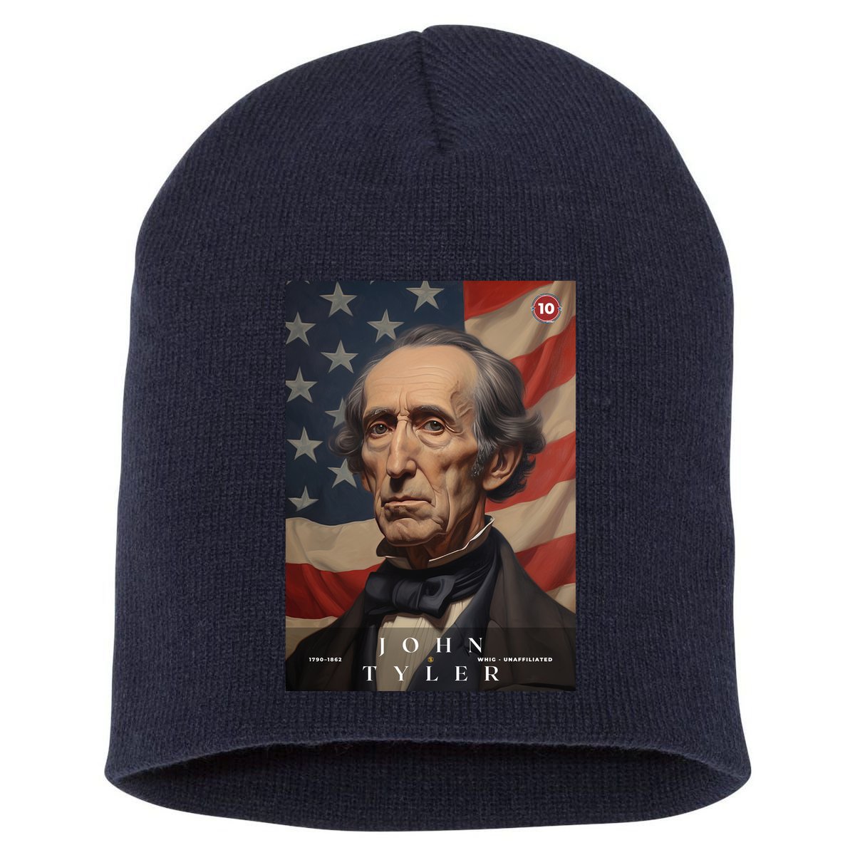 John Tyler 10th President Of The United States Portrait Short Acrylic Beanie