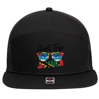 Jamaica Trip 2025 Vacation Jamaica Travel Gift 7 Panel Mesh Trucker Snapback Hat
