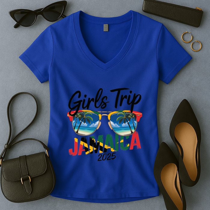 Jamaica Trip 2025 Vacation Jamaica Travel Gift Women's V-Neck T-Shirt