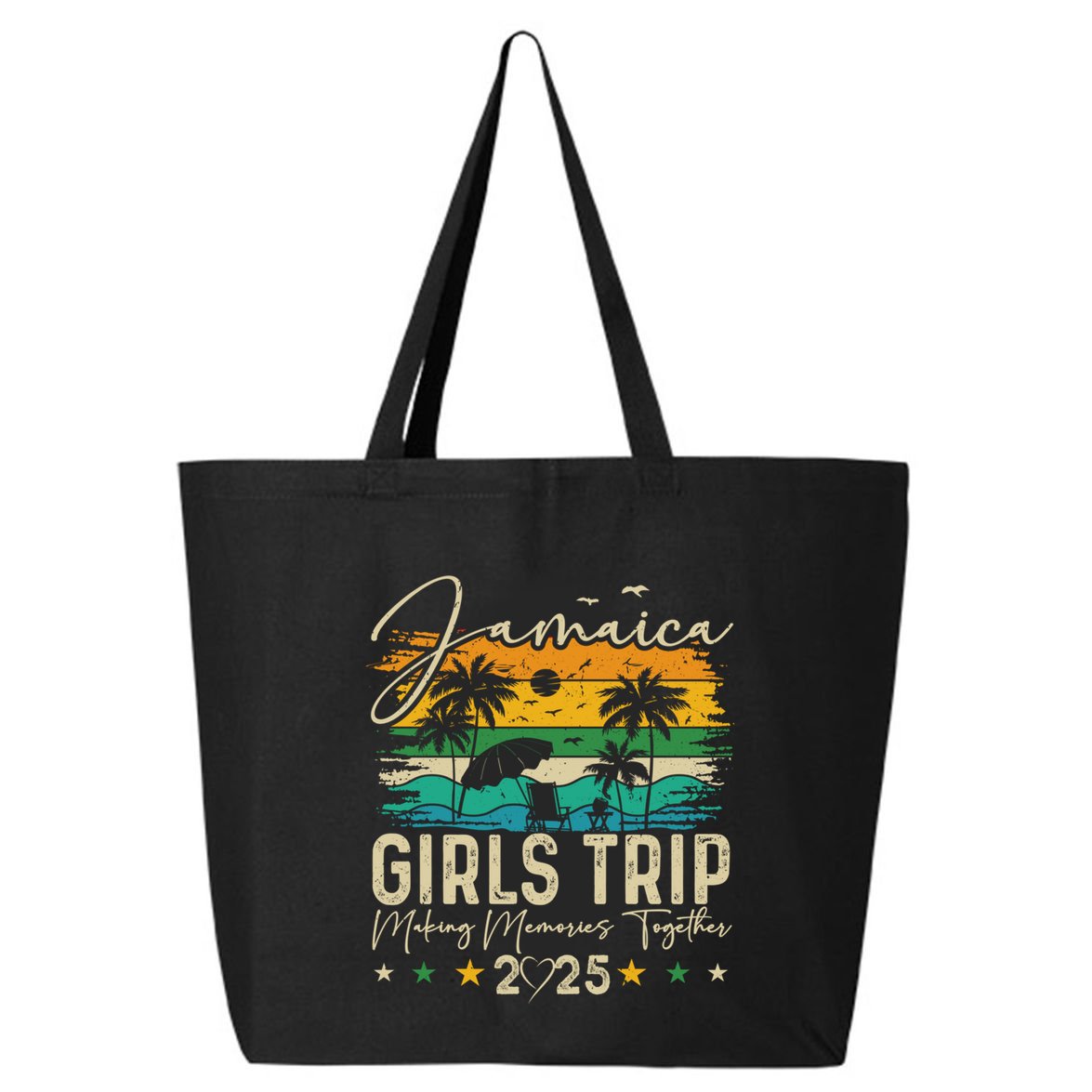 Jamaica Trip 2025 Vacation Summer Retro Matching Group Funny Gift 25L Jumbo Tote