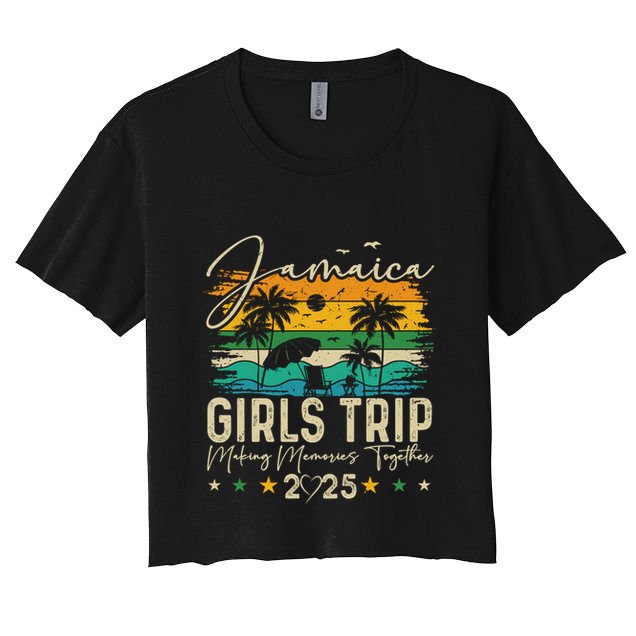 Jamaica Trip 2025 Vacation Summer Retro Matching Group Funny Gift Crop Top