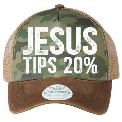Jesus Tips 20 Funny Waiter Waitress Bartender Mixologist Legacy Tie Dye Trucker Hat
