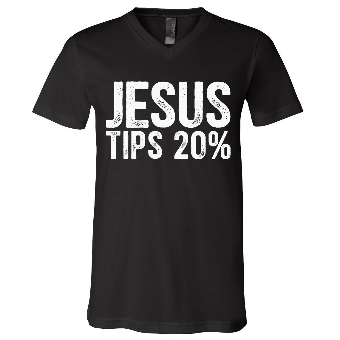 Jesus Tips 20 Funny Waiter Waitress Bartender Mixologist V-Neck T-Shirt